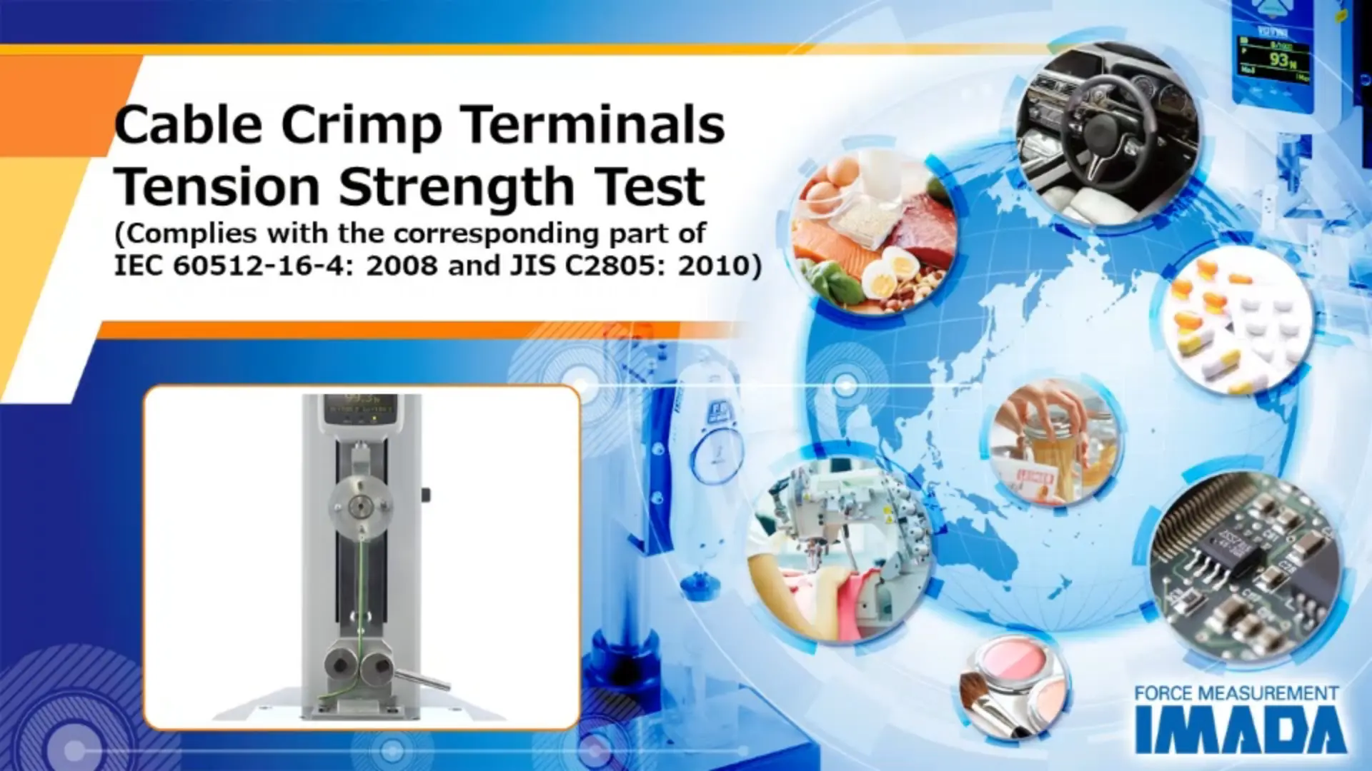 Cable Crimp Terminals Tension Strength Test (Complies with the corresponding part of IEC 60512-16-4: 2008 and JIS C2805: 2010)